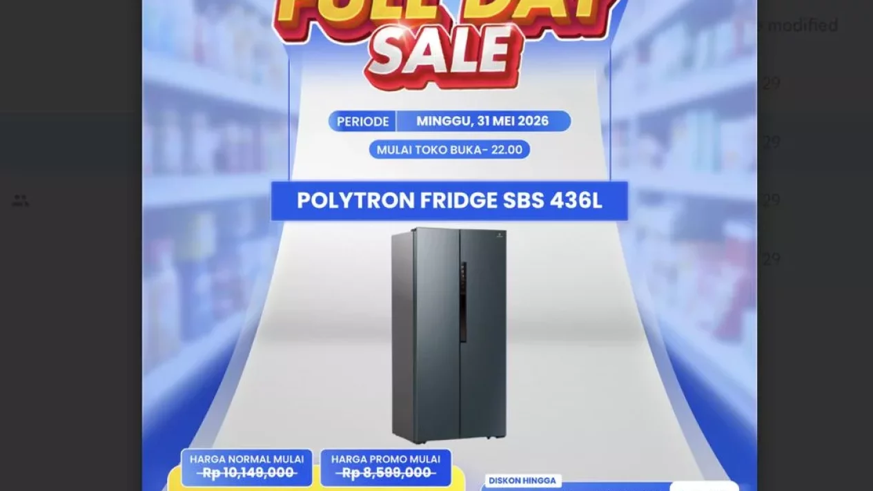 Kulkas Polytron Side by Side Diskon Gede di Transmart