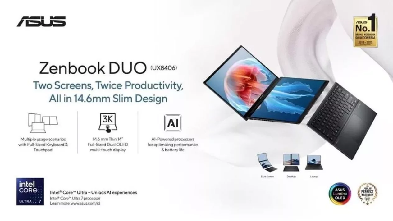 Laptop Layar Ganda ASUS 2026: Spek Gahar Intel Panther Lake
