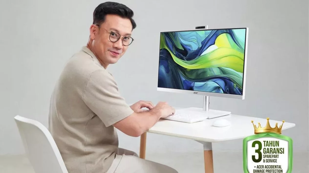 PC AIO Acer Aspire C24 Resmi Meluncur, Solusi Meja Kerja Rapi
