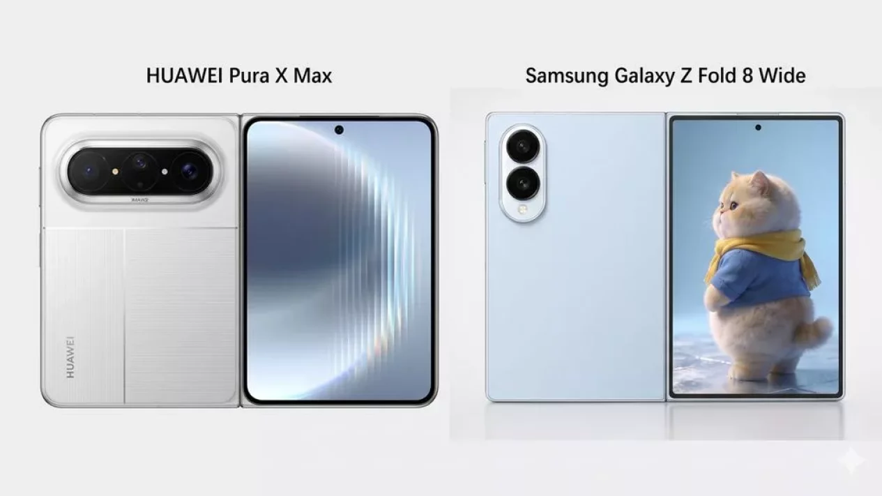 Dimensi Galaxy Z Fold Wide vs Huawei Pura X Max, Siapa Paling Tipis?