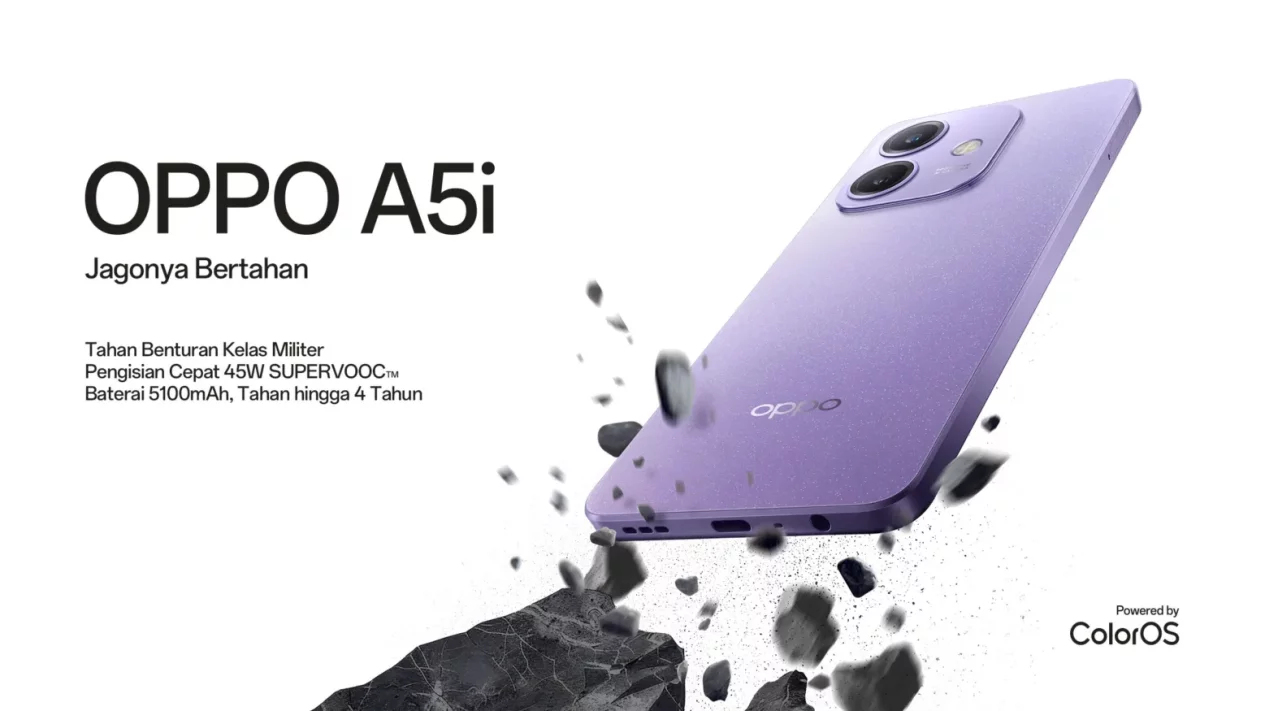 OPPO A5i Hadir di Pasar Indonesia, Tawarkan Ketangguhan di Kelasnya