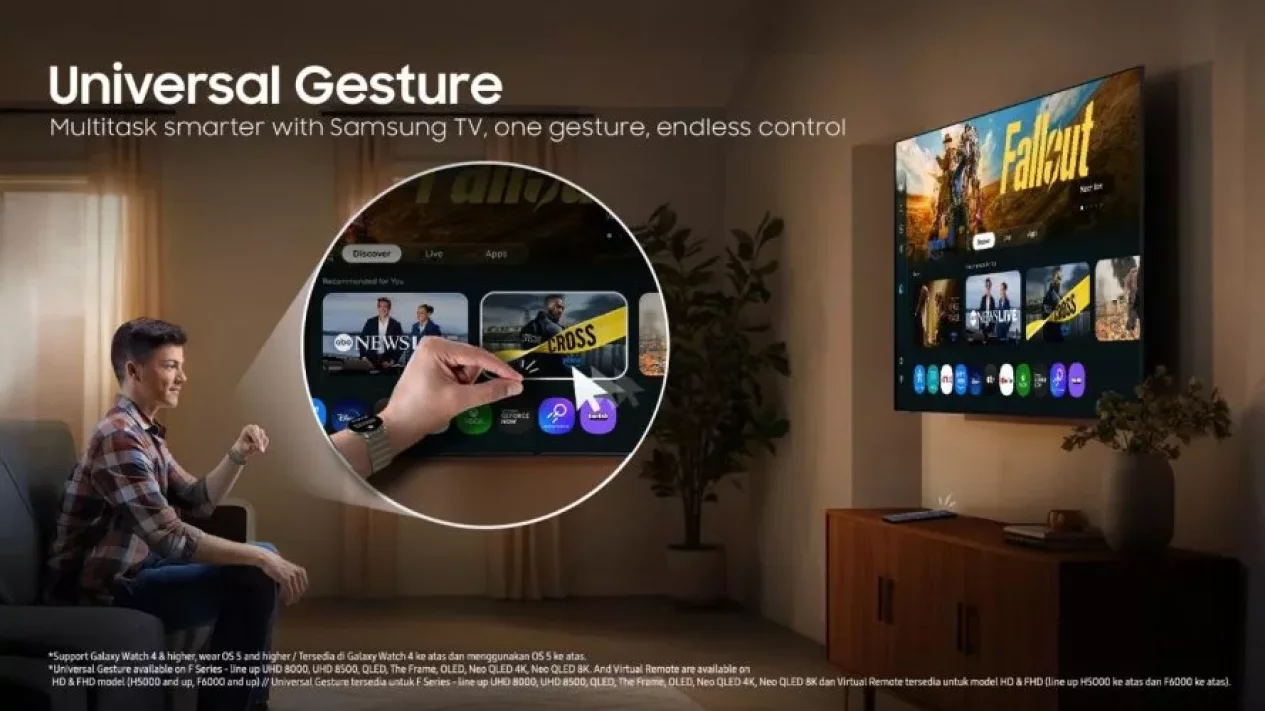 Tanpa Remote, TV Samsung 2025 Bisa Dikontrol dengan Gerakan Tangan