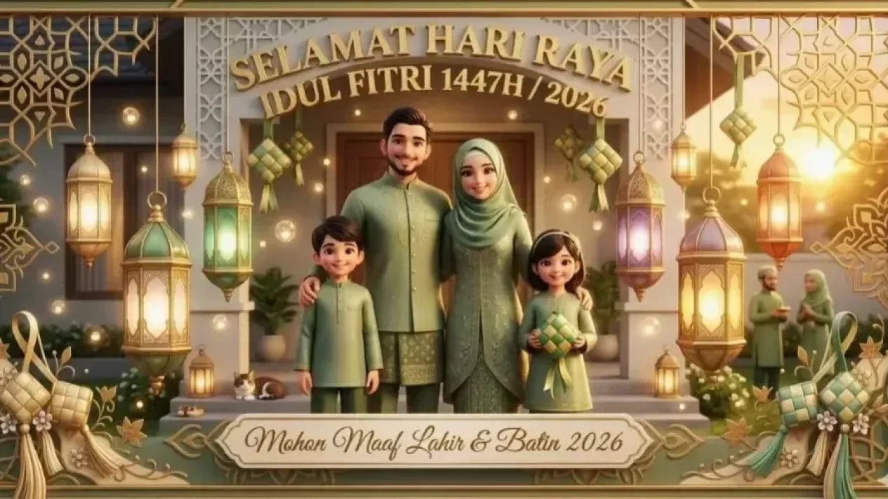 Prompt AI Kartu Lebaran Unik untuk Ucapan Idulfitri Estetik