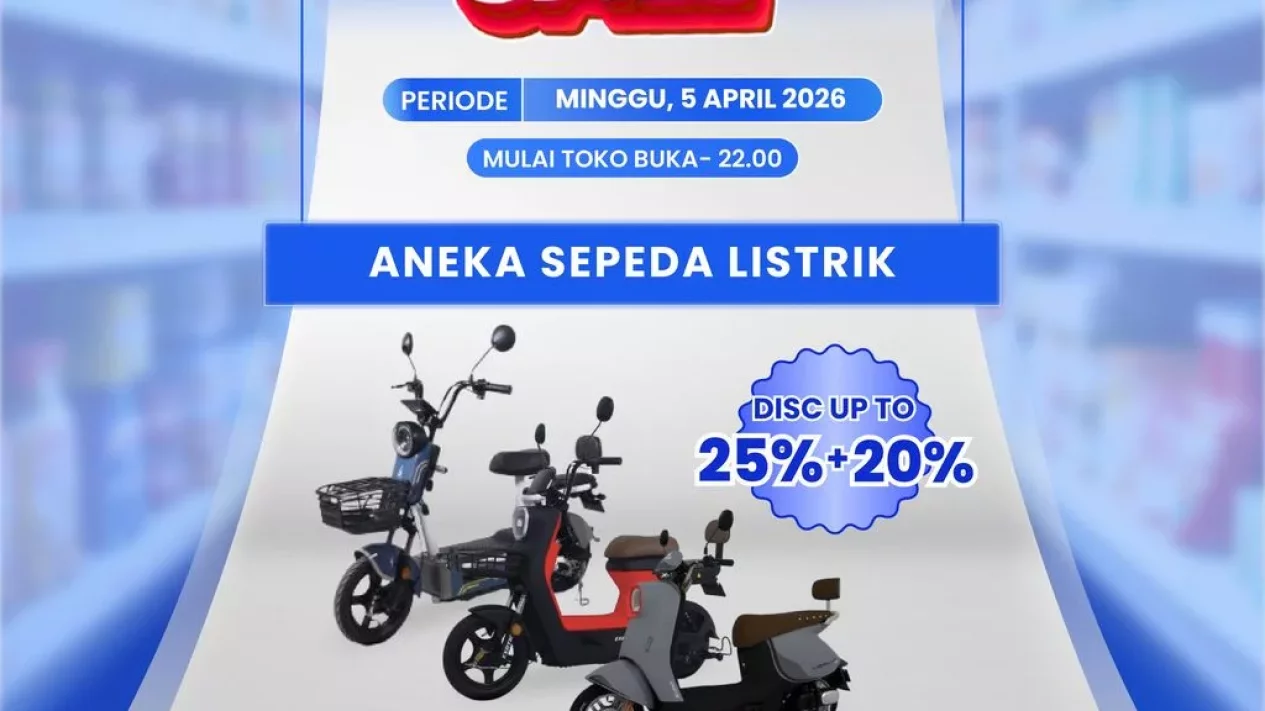 Promo Sepeda Listrik Transmart Hadir Lagi dengan Diskon 70%