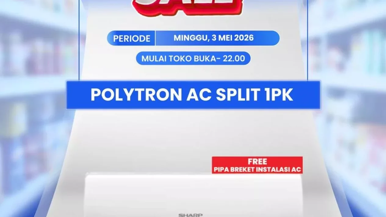Harga AC Split 1 PK Murah di Transmart Full Day Sale 3 Mei
