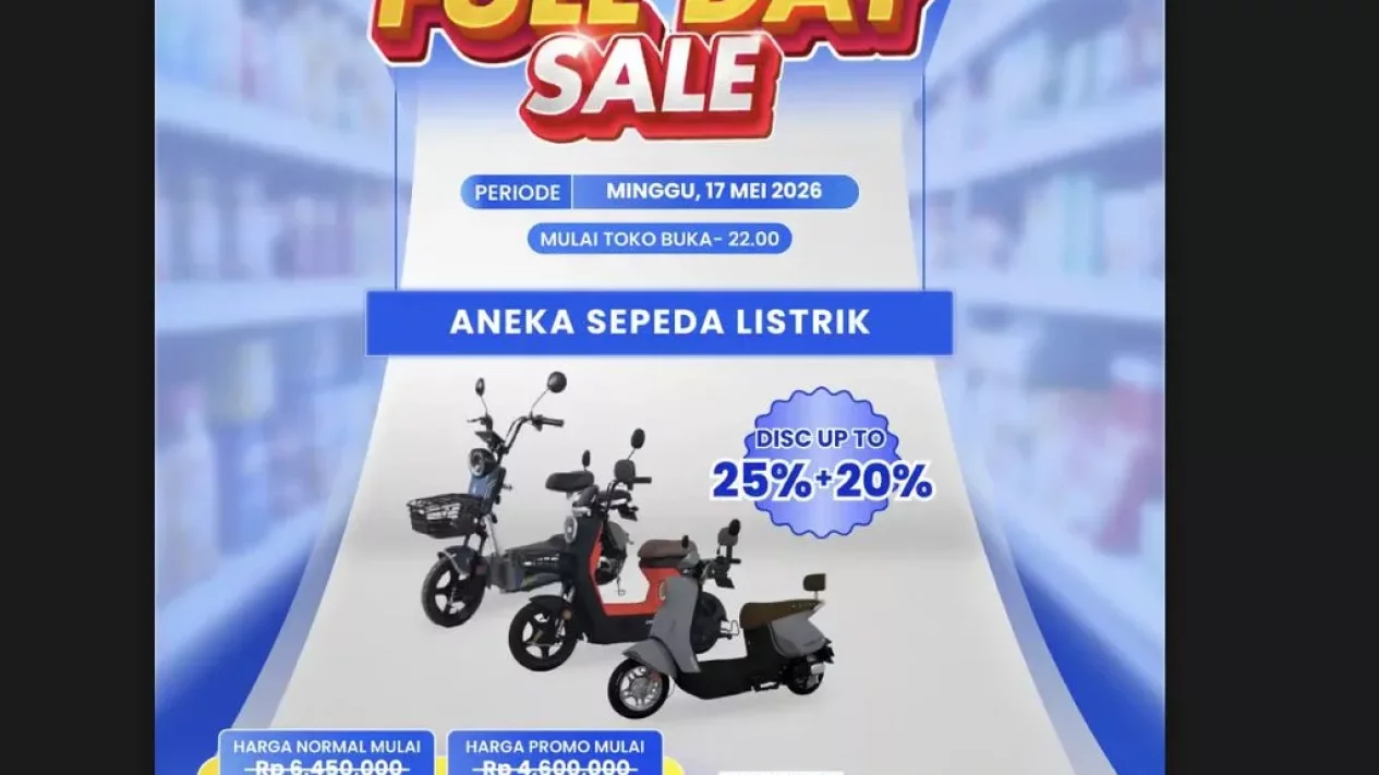 Harga Sepeda Listrik Transmart Diskon Gede di Full Day Sale