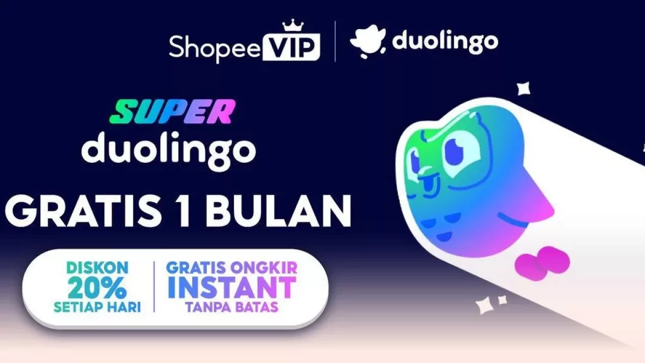 Langganan ShopeeVIP Gratis Duolingo, Ini Cara Klaimnya!
