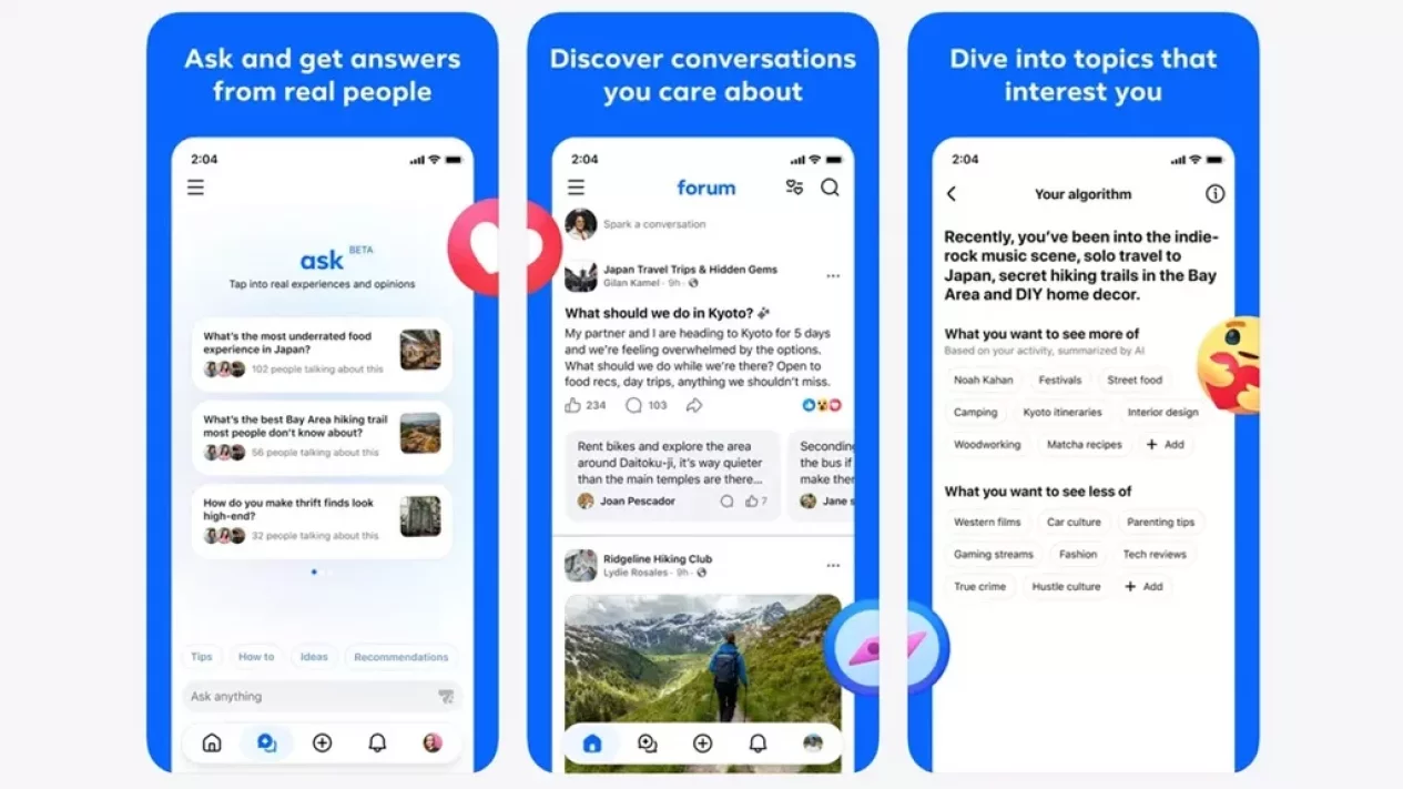 Aplikasi Forum dari Meta Gabungkan Konsep Reddit dan AI